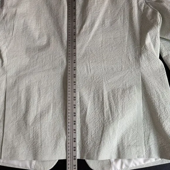 Tommy Hilfiger 48R Blazer Sport Coat Mens Green Seersucker Stripe Cotton - Picture 8 of 11